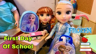 Elsa and Anna Toddlers First day of School ✏️ [upl. by Hollington194]