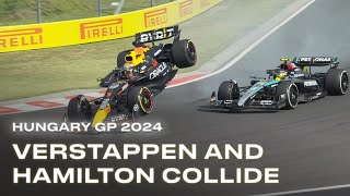 Verstappen Hamilton collision Hungary GP [upl. by Pucida285]