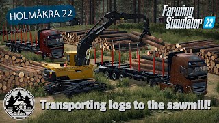 LOG LOADING AND UNLOADING USING THE VOLVOS  FS22  Forestry  Holmåkra 22  Timelapse  E07 [upl. by Treblih564]