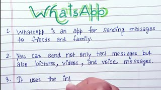 10 lines on WhatsApp in EnglishEssay on WhatsApp in EnglishEssay on WhatsApp 10 lines [upl. by Nannah]