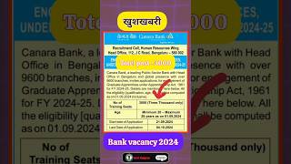 Bank में भर्ती 2024  केनरा बैंक new vacancy  canara Bank vacancy 2024 Bankjob2024 shorts [upl. by Nidnarb974]