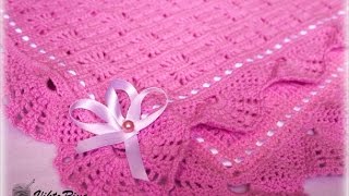 Crochet Patterns for free lacy baby blanket crochet pattern 1261 [upl. by Nahgrom931]