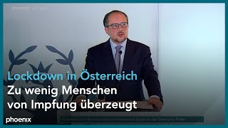 Pressekonferenz mit Alexander Schallenberg zum Lockdown in Österreich am 191121 [upl. by Duval]