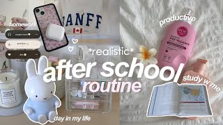 AFTER SCHOOL ROUTINE realistic 📝🎀 studying productive back to school [upl. by Bohlen945]