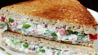 Veg Mayonnaise Sandwich  वेज मेयोनीज सेन्डविच  Easy amp Quick Mayo Sandwich  Foodie Blues [upl. by Thaddus]