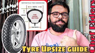 Complete Tyre Upsize Guide for Motorcycles amp Scooters  Hindi  With Example  Must Watch [upl. by Berneta]