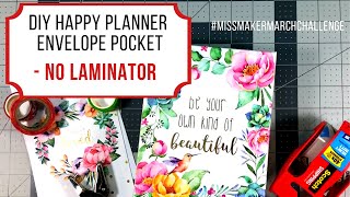 DIY Happy Planner Envelope Pocket NO Laminator [upl. by Otis]