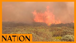 Wildfire rages over Aberdare National Park [upl. by Notffilc]