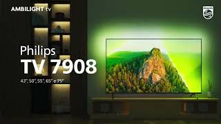 COMPRAR Smart TV Philips Ambilight 55 4K 55PUG7908 78 Google TV Comando de Voz [upl. by Elwina]