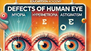 Defects of Human Eye  Myopia Hypermetropia Astigmatism Explained  EduCartoon Academy [upl. by Gerardo]