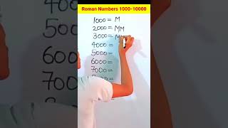 Roman Numerals 1000 to 10000  Roman Numbers  How to write Roman Numbers shorts maths romans [upl. by Dranyl]