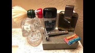 Vikings Blade Chieftain Razor Pacific Shaving Shave Stick Voskhod Blade amp Quorum Aftershave [upl. by Oyek]