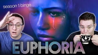 WE BINGED EUPHORIA REACTION FIRST TIME WATCHING SEASON 1 [upl. by Yllet38]