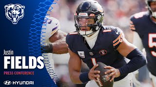 Justin Fields locker room media availability  Chicago Bears [upl. by Evelin]