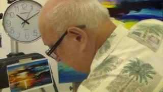 Artist Leonid Afremov making copy of Sailing with the Sun 2 in less than 30 minutes [upl. by Bainbrudge564]