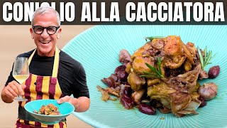 CONIGLIO ALLA CACCIATORA Come lo fa Mamma Fiorella  Ricetta di Chef Max Mariola [upl. by Ertnom]