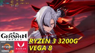 Ryzen 3 3200g  VEGA 8 2024  Genshin Impact gameplay [upl. by Nileve]