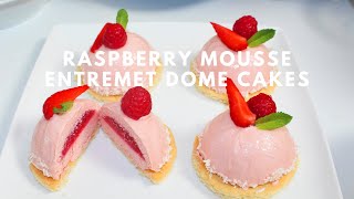 How to make Raspberry Mousse Entremet Dome Cakes [upl. by Vlad]