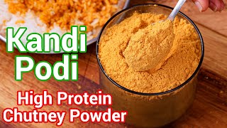 High Protein Gun Powder  Kandi Podi Chutney Powder  Andhra Special Parappu Podi [upl. by Farant]