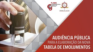 AUDIÊNCIA PÚBLICA PARA A ELABORAÇÃO DA NOVA TABELA DE EMOLUMENTOS TJMS [upl. by Liu]