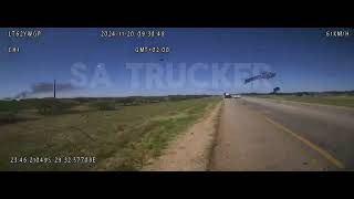 Dashcam of collision between truck and bakkie on N1 near Polokwane [upl. by Annaillil]