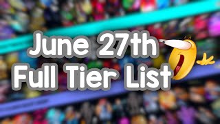 YBA FULL July 27th Tier List [upl. by Schild]