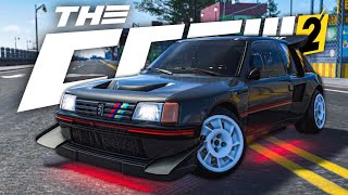 THE CREW 2  Peugeot 205 T16 Custom amp Test  LE MONSTRE FRANÇAIS [upl. by Hashum]