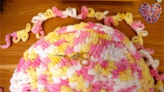 Alize Puffy Wolle in Runden  Mini Teppich DIY Idee [upl. by Lindsay]