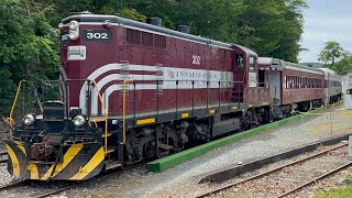 Rock Island Power on the lakeside route Winnipesaukee Scenic Railroad 302 [upl. by Yun]