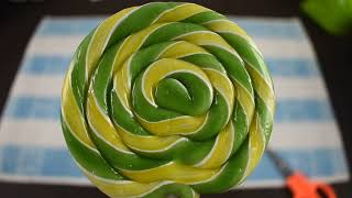 Spiral Lollipop Lemon Green White Yellow hard Candy  Lollipop Candy  Candy  spiral lollipop [upl. by Alaecim]