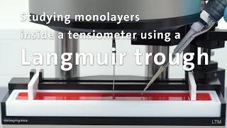 Langmuir trough module  studying monolayers inside of a tensiometer [upl. by Rahsab]