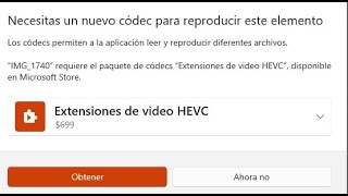 SOLUCIONADO Error por Codec HEVC para reproducir videos [upl. by Assitruc164]