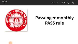 Monthly pass rule in Indian Railway  भारतीय रेलवे में पास के नियम  monthly pass [upl. by Evyn]