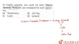 An English naturalist who wrote the book Historia Generalis Plantarum and introduced the word [upl. by Verile]