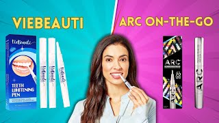 VieBeauti Teeth Whitening Pen vs ARC On The Go Teeth Whitening Pen [upl. by Aloz]