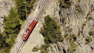 Die steilste Standseilbahn von Europa  Fahrt mit der Gelmerbahn [upl. by Nancy601]