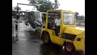 Philippine Air Force OV10 Bronco  Tow To Hangar Under The Rain  Sangley Air Base [upl. by Elrahc]