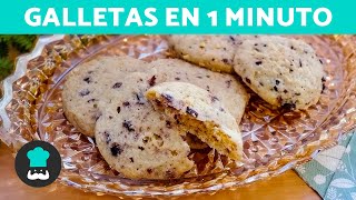 GALLETAS en 1 MINUTO en MICROONDAS 🍪  Galletas de Chispas de Chocolate SIN HORNO [upl. by Fenny260]