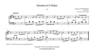 Beethoven  Sonatina in G Major Anh 5 22  Romanze [upl. by Kcirdot]