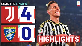 JUVENTUSFROSINONE 40  HIGHLIGHTS  Milik stars in gol fest  Coppa Italia Frecciarossa 202324 [upl. by Ruomyes]