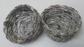 How to make paper Basket  newspaper Basket  newspaper craft [upl. by Atterehs]