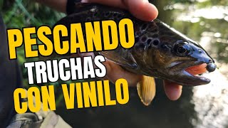 PESCANDO TRUCHAS CON VINILO EN CHILE 🇨🇱 CON EQUIPO ULTRA LIGERO 🔥🎣 [upl. by Eendys]