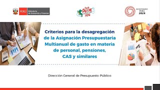 DGPPCriterios para desagregación de la APM de gasto en materia de personal pensiones CAS y afines [upl. by Anirt]