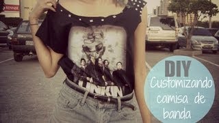 DIY CUSTOMIZANDO CAMISA DE BANDA  LINKIN PARK [upl. by Zeralda831]