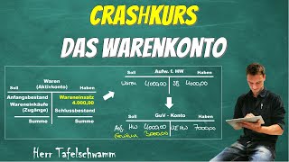 Crashkurs Warenkonto  Wareneinkauf Wareneinsatz und Umsatzerlös richtig verbuchen und abschließen [upl. by Otrevogir971]