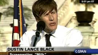 National Equality March Rally Dustin Lance Black speaks [upl. by Ssepmet]