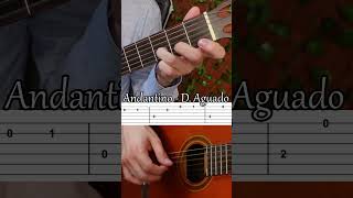 Andantino de D Aguado  Tab guitarra tutorial guitarra guitar [upl. by Bab]