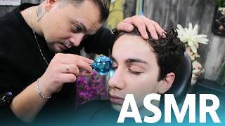 Barber Does AMAZING Asmr Massage In Real Barber Shop [upl. by Rocray]