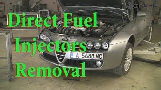 Direct Fuel Injectors Removal Alfa Romeo 159 [upl. by Nhguavad]