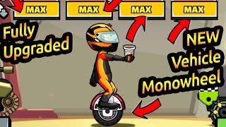 Hill Climb Racing 2 New Vehicle MONOWHEEL Fully Upgraded [upl. by Leeanne]